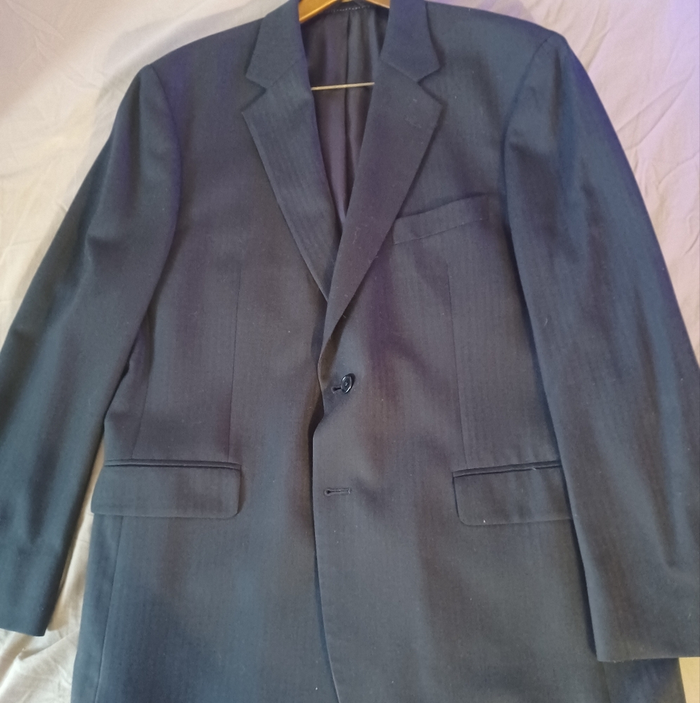 Brooks Brothers 346 Suit Jacket Blazer Mens 44R Regular Black Wool Stretch